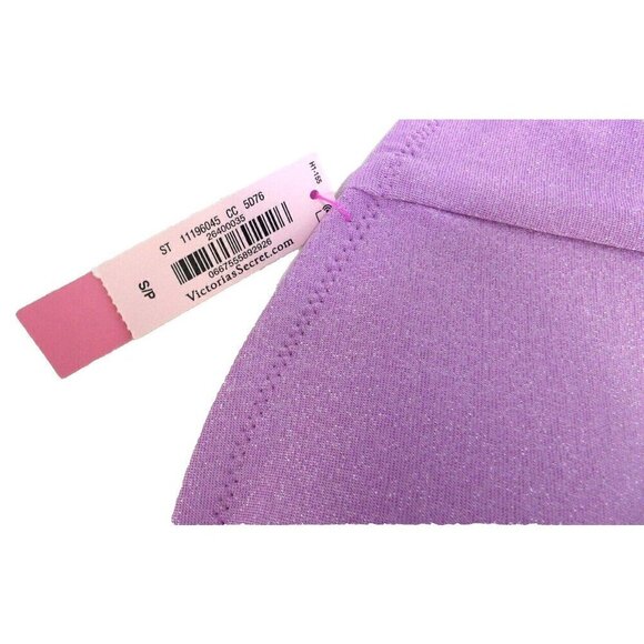 VICTORIA SECRET purple string bikini top removable pads women's size Small NEW - Picture 4 of 5